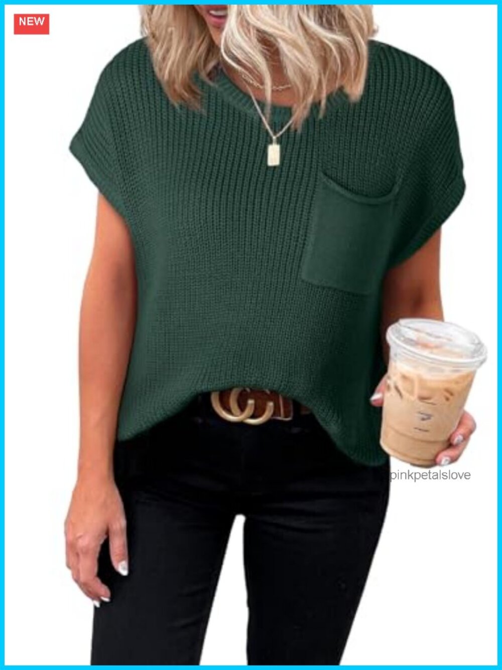 Women's Short Sleeve Knit Tunic Top Loose Fit Pullover Business Casual